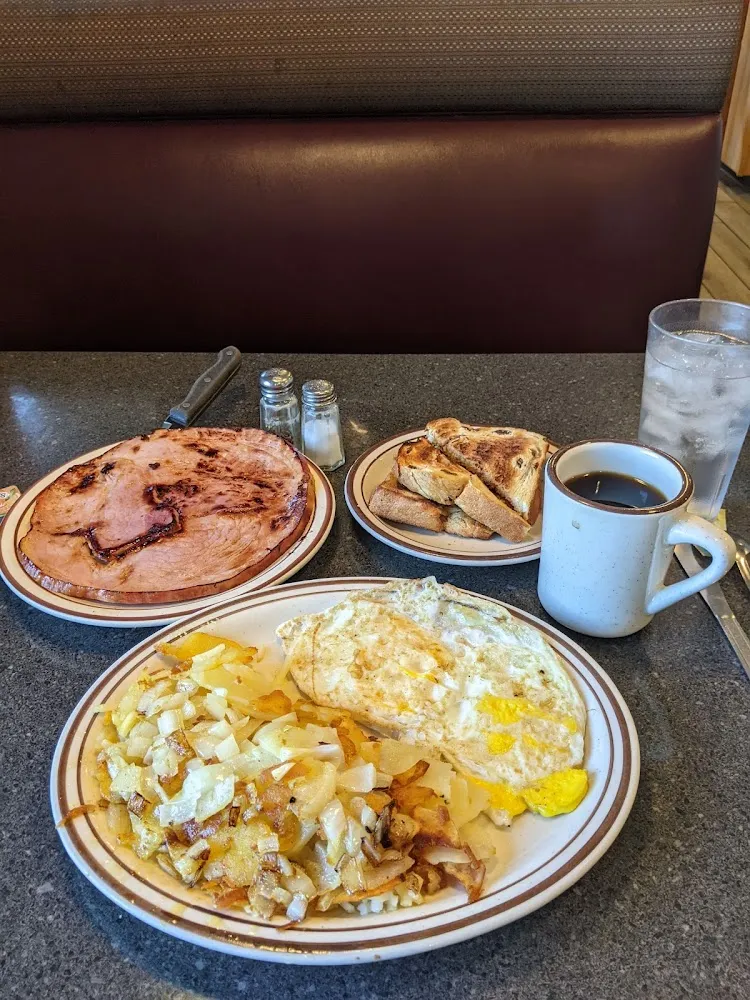 Ham Steak and Eggs with Homemade Raisin Toast